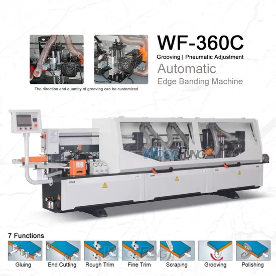 Wf360c Automatic Woodworking Edge Banding Machine Use for Straight Wood Double Sided Glue 