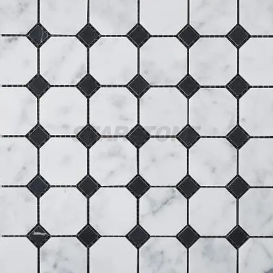 Starstone Natural Stone for Wall and Floor Carrara White Marble Mosaic Tiles 