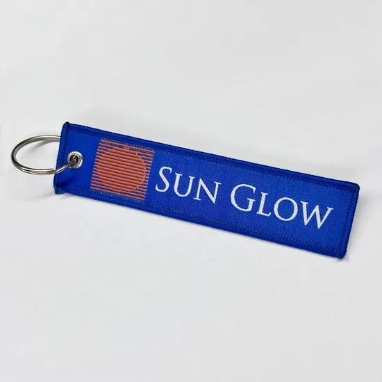 Custom Promotional Fabric Keychain Embroidered Keychain Woven Embroidery Tags 