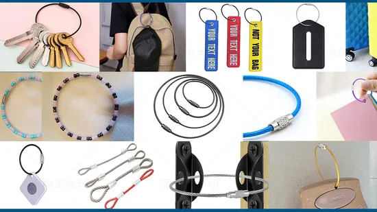 Colored PVC Coated Stainless Steel Rope Keychain